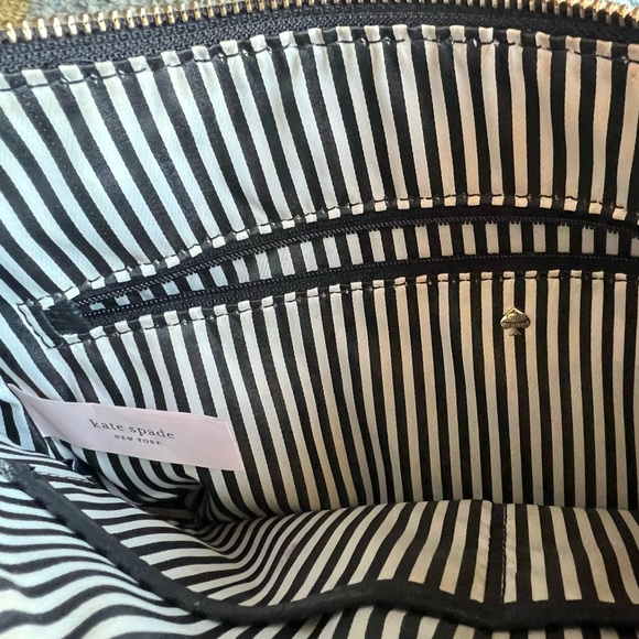 Authentic Kate Spade Crossbody Bag. Black leather, gold trim, medium size, NWOT - Picture 4 of 5